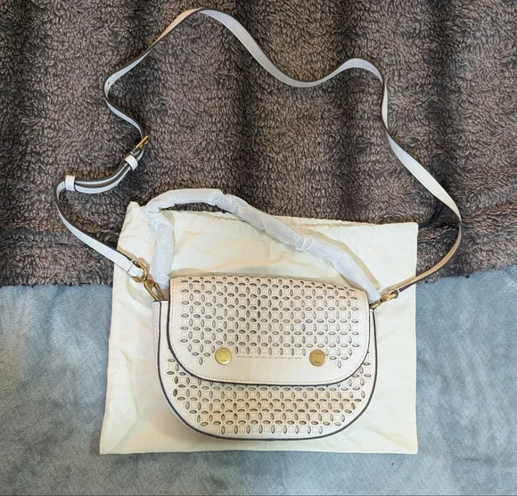 J. Crew White and Gold Crossbody Bag - Picture 2 of 7